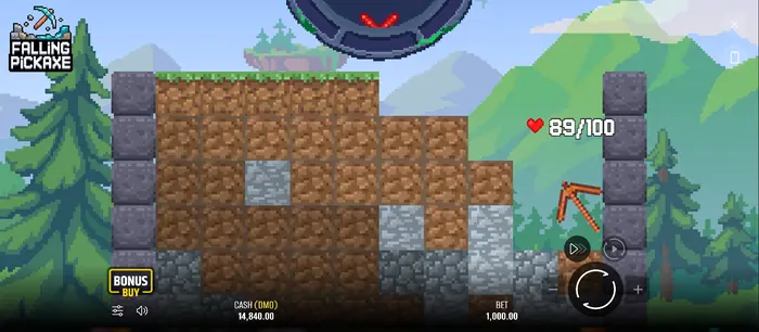 مشهد TNT يوضح تأثير الانفجار في لعبة Falling Pickaxe